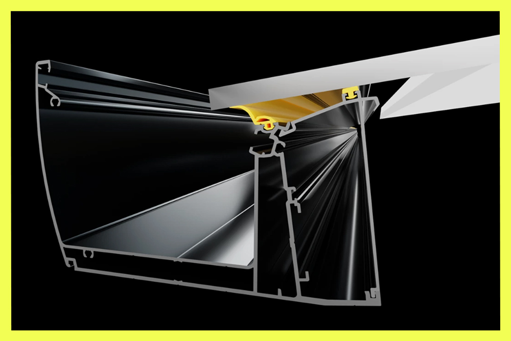 Fixed glass roof system with airtight sealing detail